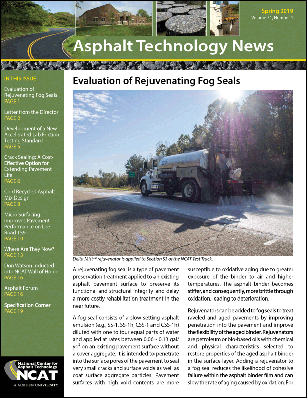 Asphalt Technology News Spring 2019 NCAT Delta Mist Article