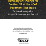 January 2020 Summary of Findings for Section N7 at the NCAT Pavement Test Track