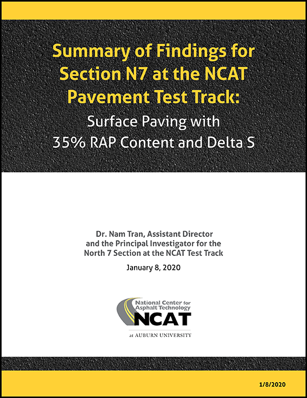 January 2020 Summary of Findings for Section N7 at the NCAT Pavement Test Track