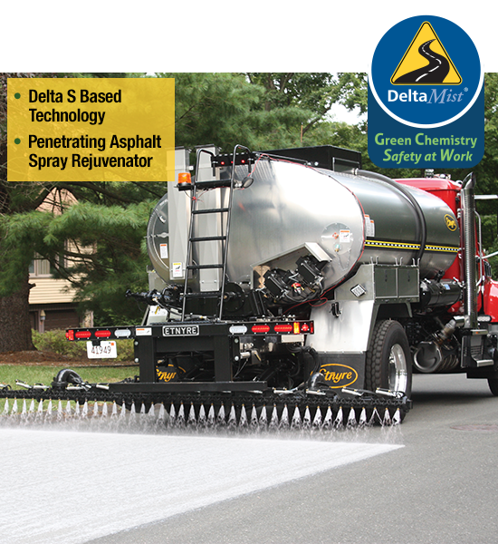 Delta Mist® penetrating asphalt rejuvenator is a liquid, plant-based asphalt rejuvenator product formulated by the Warner Babcock Institute for Green Chemistry (WBI).